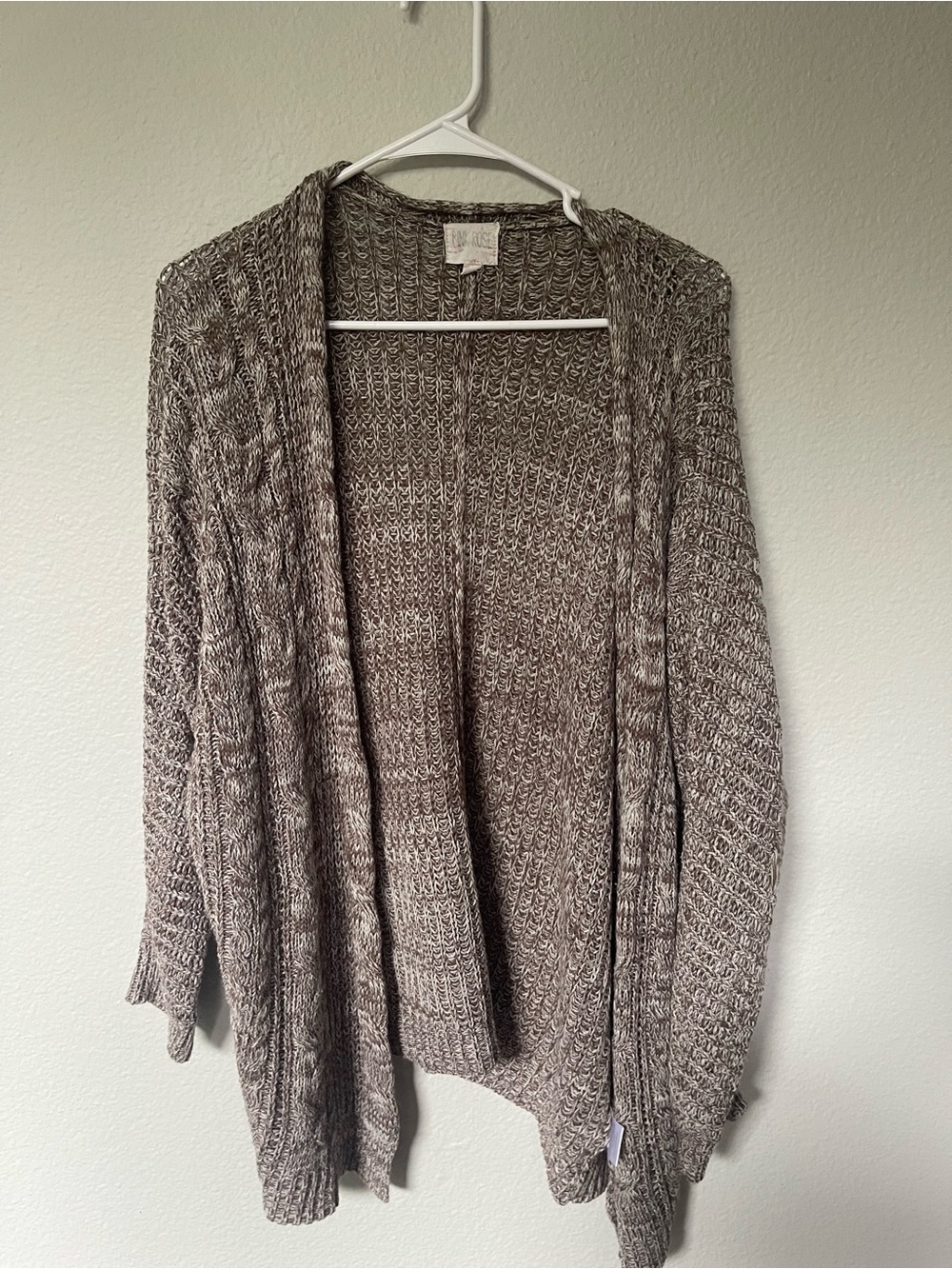 Knit brown cream cardigan size Large